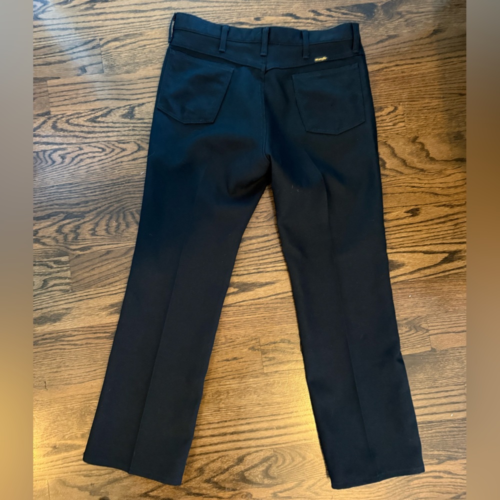 Vintage black wrangler bootcut pleated trousers rancher pants